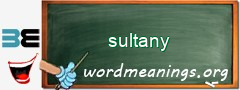 WordMeaning blackboard for sultany